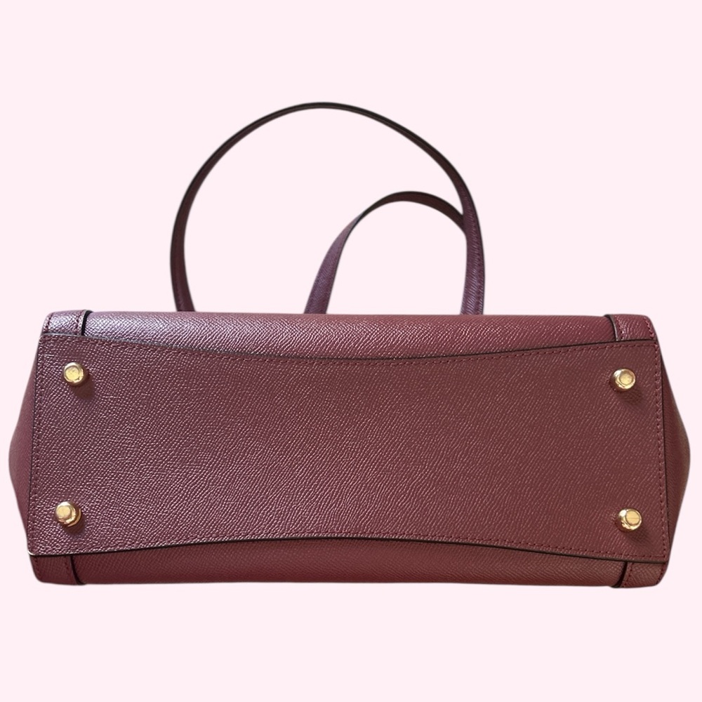 Coach Burgundy Handbag with Gold Hardware - Picture 3 of 7
